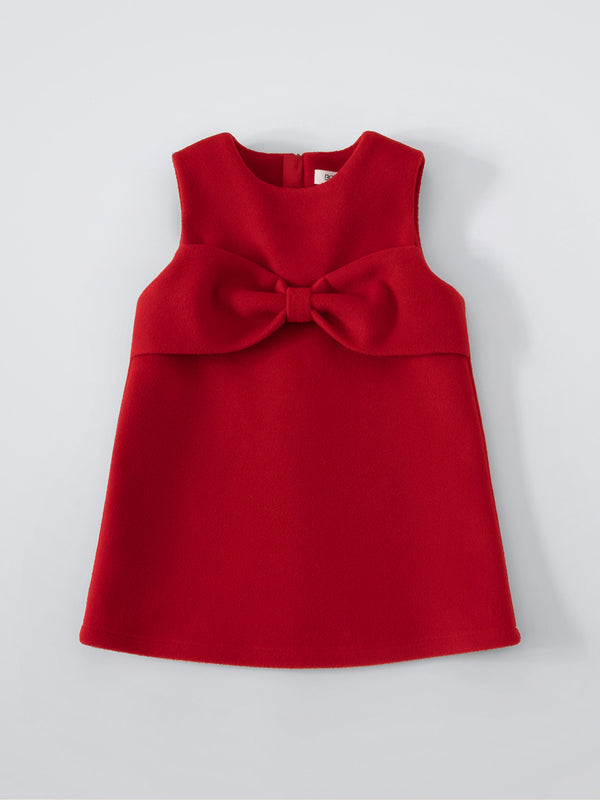 فستان مخمل كلاسيك مع ببيونة على الصدر