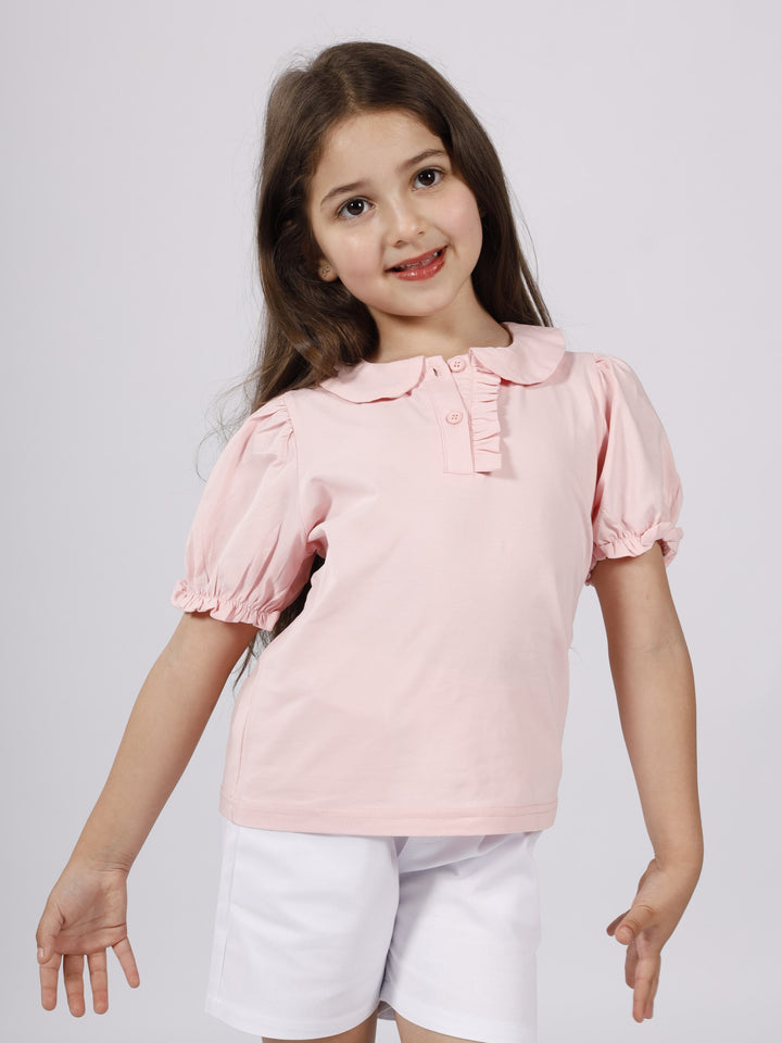 GIRLS LANTERN SHORT SLEEVE POLO SHIRT