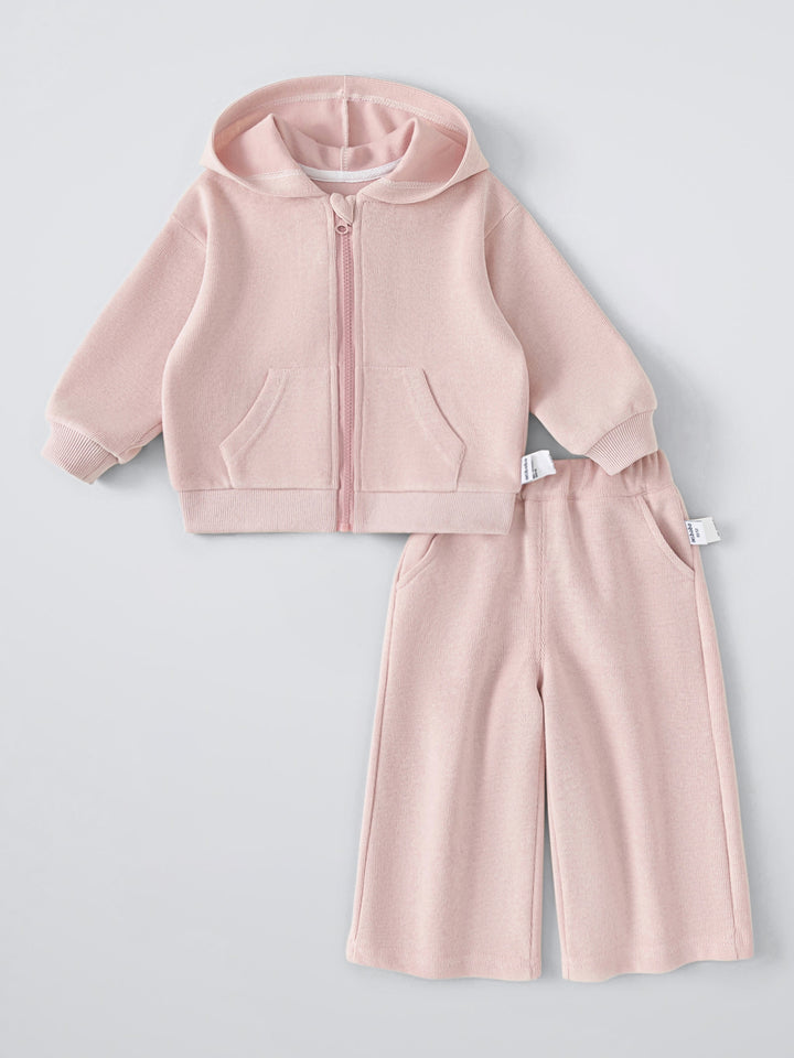 طقم هودي بسحاب وبنطال 